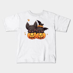 Kawaii Halloween Bats Kids T-Shirt